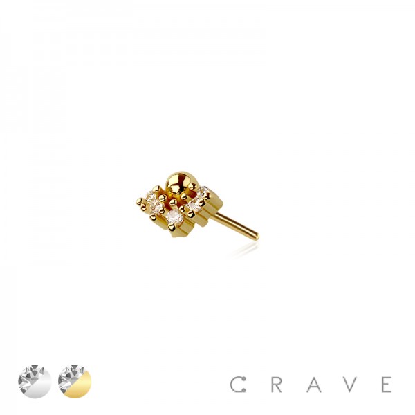 316L SURGICAL STEEL THREADLESS PUSH IN MULTI CZ PLAIN BALL TOP PART